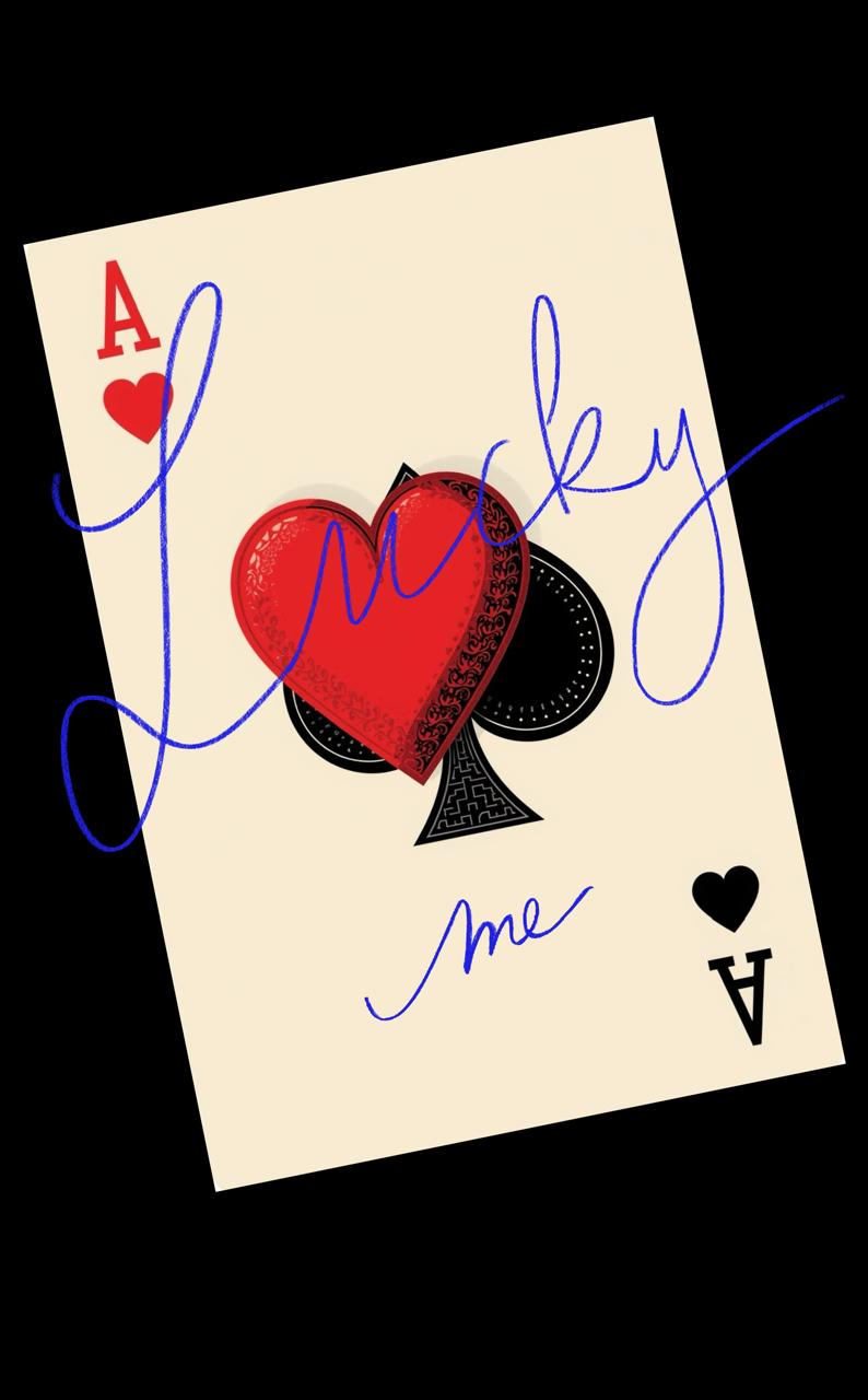 ACE LOVE DEALER illustrated playing card artwork